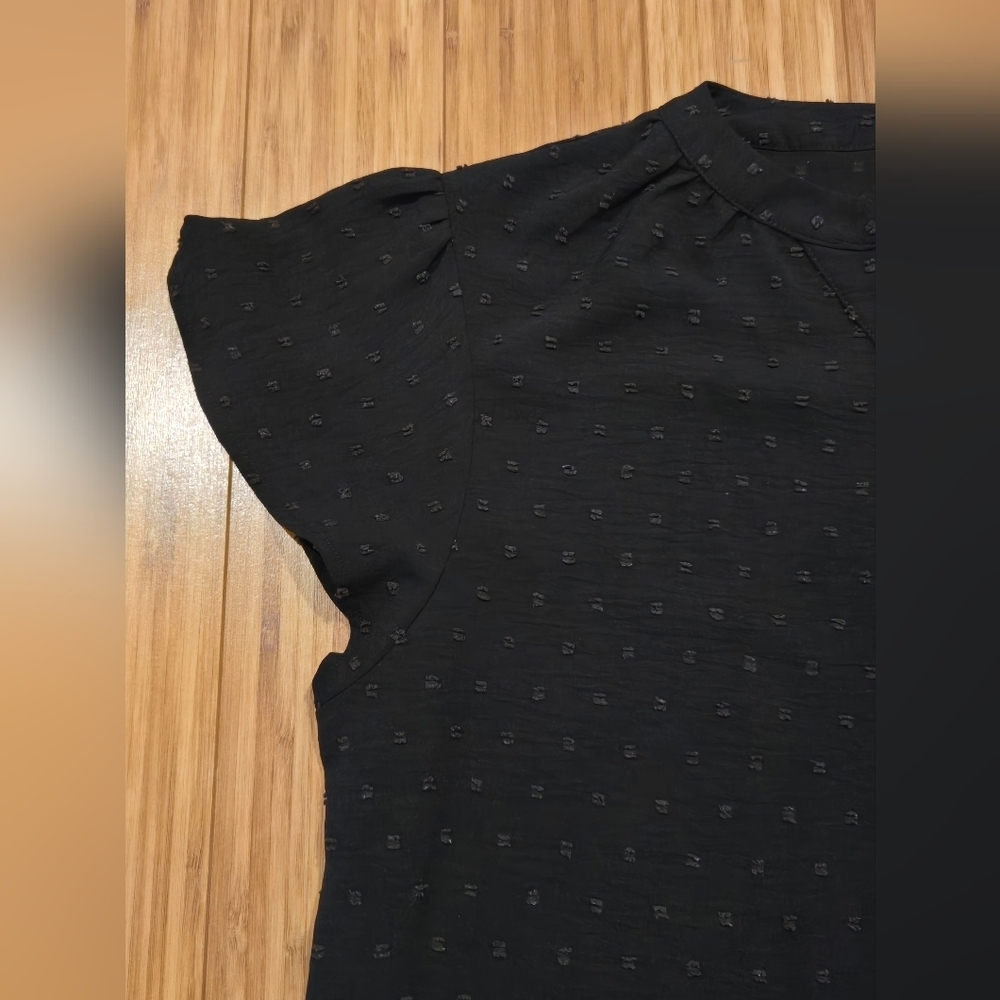 Zeagoo Black Button-Front Top - Picture 3 of 7